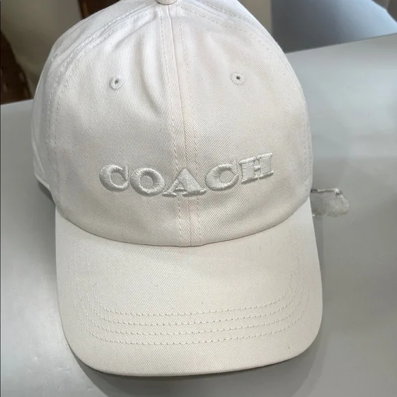 Coach Off-White Cap with Embroidered Logo Embroidered Coach Hat, Upside Down Cap, Sports Gift for  main image 4